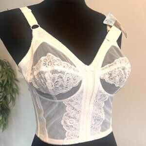 Vintage Marianne by Spirite Full-Figure Longline Wireless Corset Bra 34C White